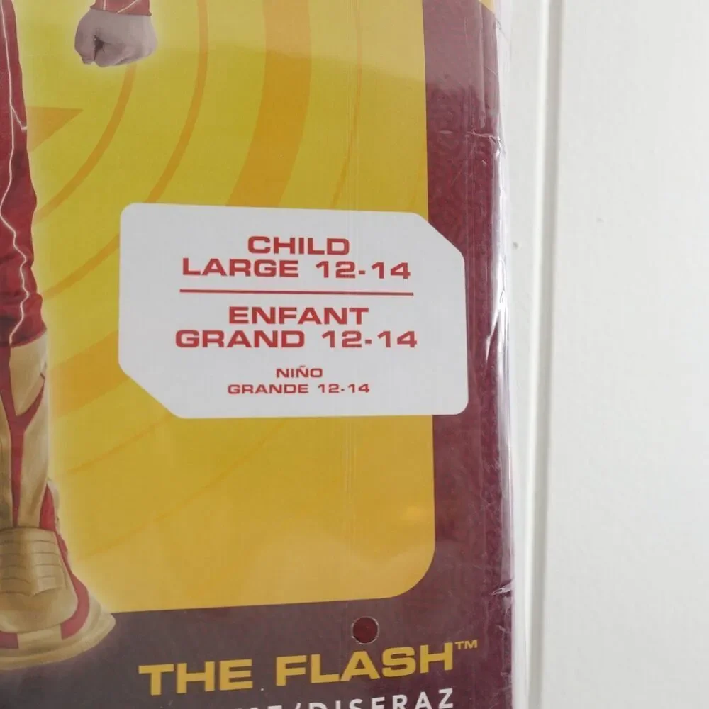 The Flash Kids Light Up Costume DC Studios Size Large 12-14